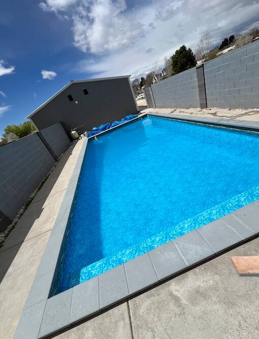 Restored pool sparkling after service