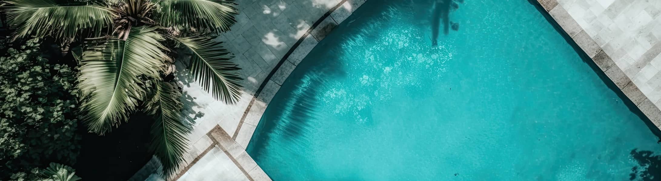 Top down view of a luxury pool