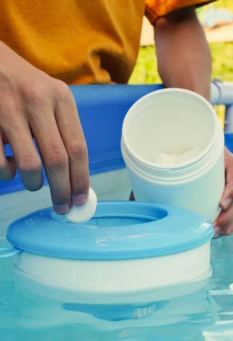 Chlorine tablets used for pool sanitising