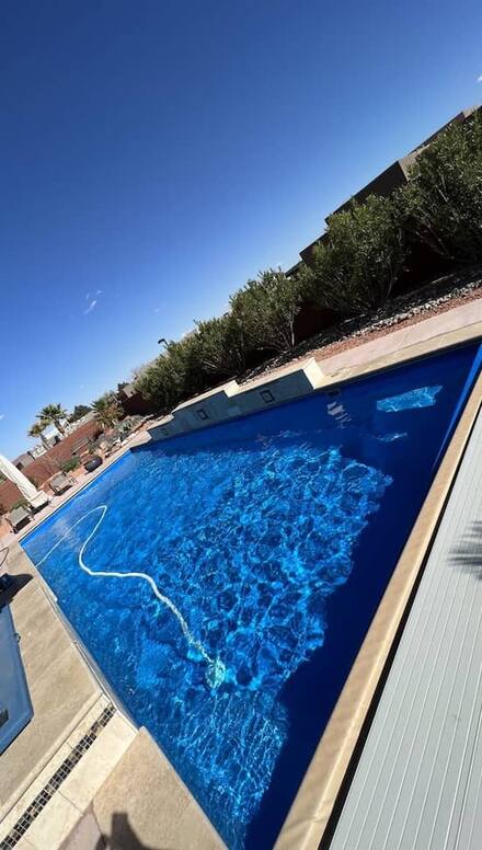 Narrow lap pool maintained by The Pool Medic