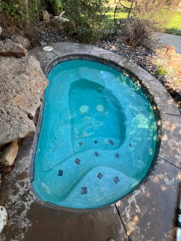 Sparkling pool water after professional cleaning service