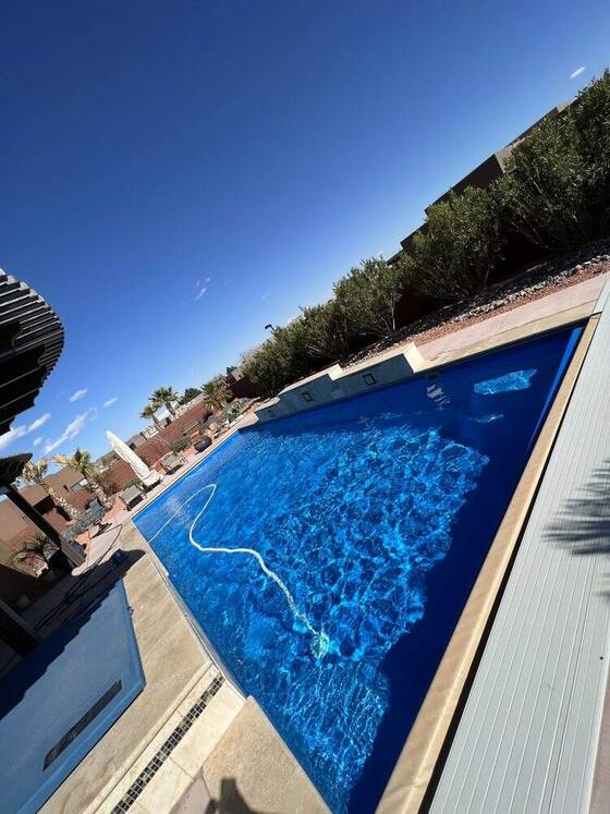 Crystal clear pool water after chemical balancing