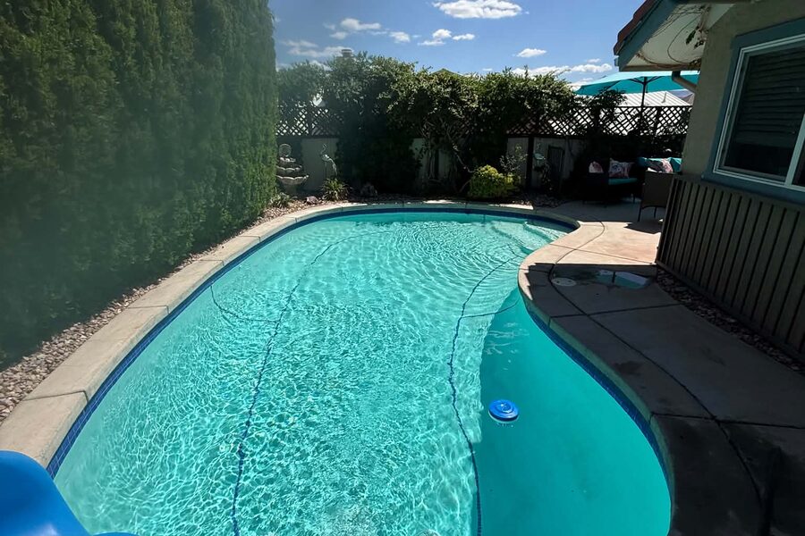 Crystal clear pool after service by The Pool Medic
